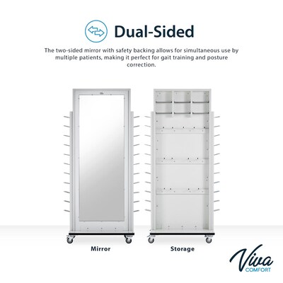 Viva Comfort Mobile Cuff Weight and Dumbbell Mirror Rack with Dumbbells, Gray (ME908-01-920-1102PK-MK)
