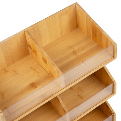 Mind Reader Bali Collection 6-Compartment Organizer, Brown (3T2TWD-BRN)