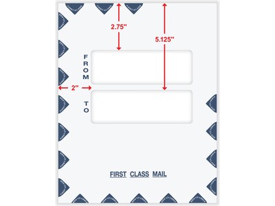 ComplyRight First Class Moisture Seal Tax Envelope, 9.5" x 12", White/Blue, 50/Pack (PES45)