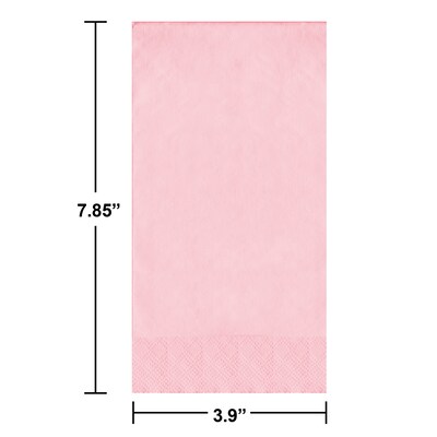 Creative Converting Touch of Color Guest Towels, 3-ply, Classic Pink, 192/Carton (95158)
