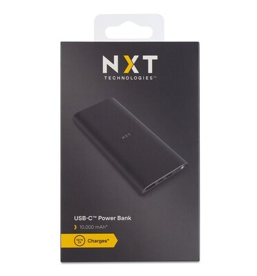 NXT Technologies™ USB Power Bank for Most Smartphones, 10000mAh, Black (NX60456)