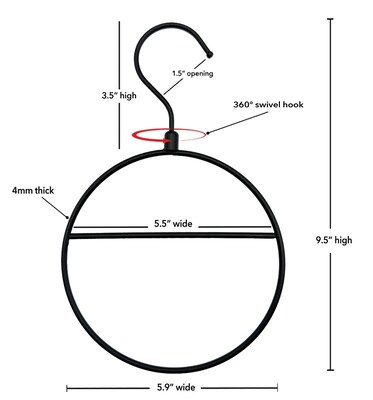 Nahanco Metal Clothes Hangers, Black, 10/Carton (AHLFMB10)