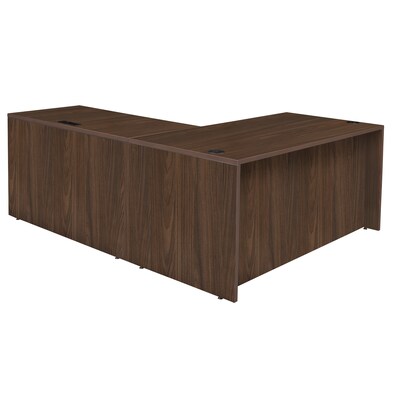 Regency Legacy 66 x 77 in. L Desk with Double Pedestal Drawer Unit, Neo Walnut (LLD663047NW)