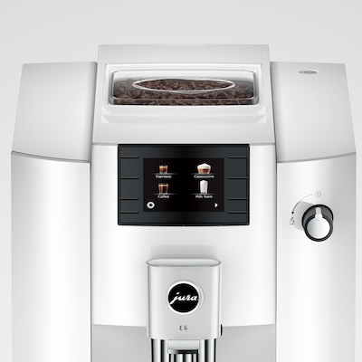 JURA E6 2-Cups Coffee & Espresso Machine Combination, Piano White (15559)