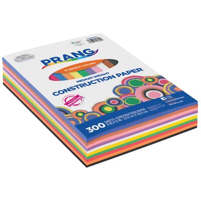 Prang Smart Stack 9 x 12 Construction Paper, Assorted Colors, 300 Sheets/Pack (PCON01300)