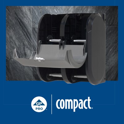 Georgia-Pacific Compact 4-Roll Quad Coreless Toilet Paper Dispenser, Silver (56746A)