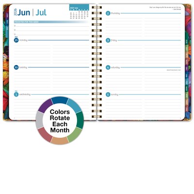 2026-2027 Excello Brands 8.5" x 11" Academic Weekly & Monthly Planner, Paperboard Cover, Colorful Butterflies