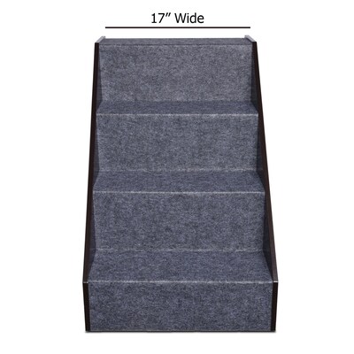 Arf Pets Foldable Wood Dog & Cat Stairs, 4 Levels Height Adjustment, Espresso (APSTPS)
