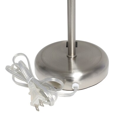 Creekwood Home Oslo Duo 19.5" LED Table Lamp with USB Port, Brushed Steel/Tan Shade, 2/Set (CWT-2012-TN-2PK)
