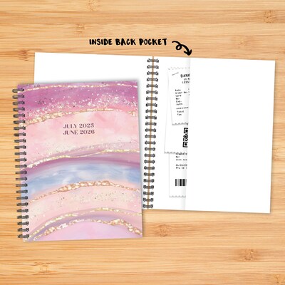 2025-2026 Willow Creek Gold Geode 6.5" x 8.5" Academic Year Weekly & Monthly Planner, Multicolored (54840)