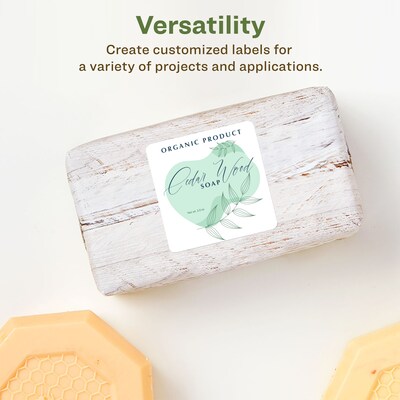 Avery EcoFriendly Laser/Inkjet Square Multipurpose Labels, 2-1/2" x 2-1/2", White, 450/Box (94104)