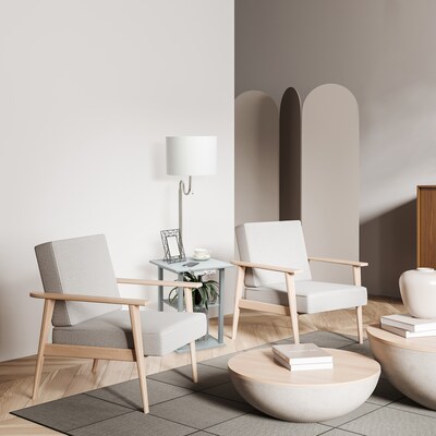 Simple Designs 57" Floor Lamp with Drum Shade, Gray (LF2016-GRY)