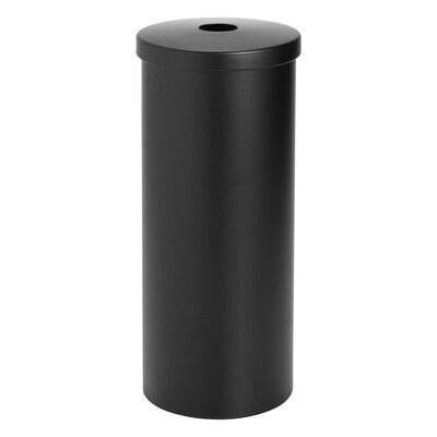 mDesign 3-Roll Steel Toilet Paper Storage Holder with Lid, Matte Black (25975)