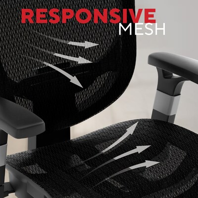 Staples Hyken Ergonomic Mesh Swivel Task Chair, Black (ST63137)