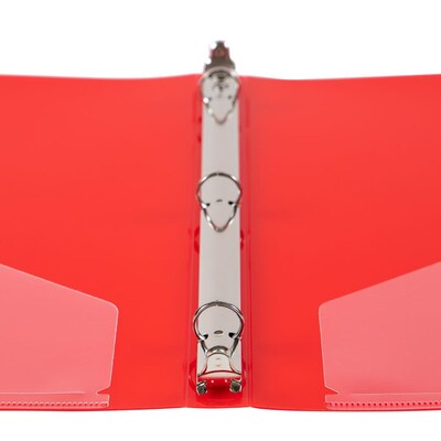 JAM Paper 1/2" 3-Ring Flexible Poly Binder, Red (PB75237RE)