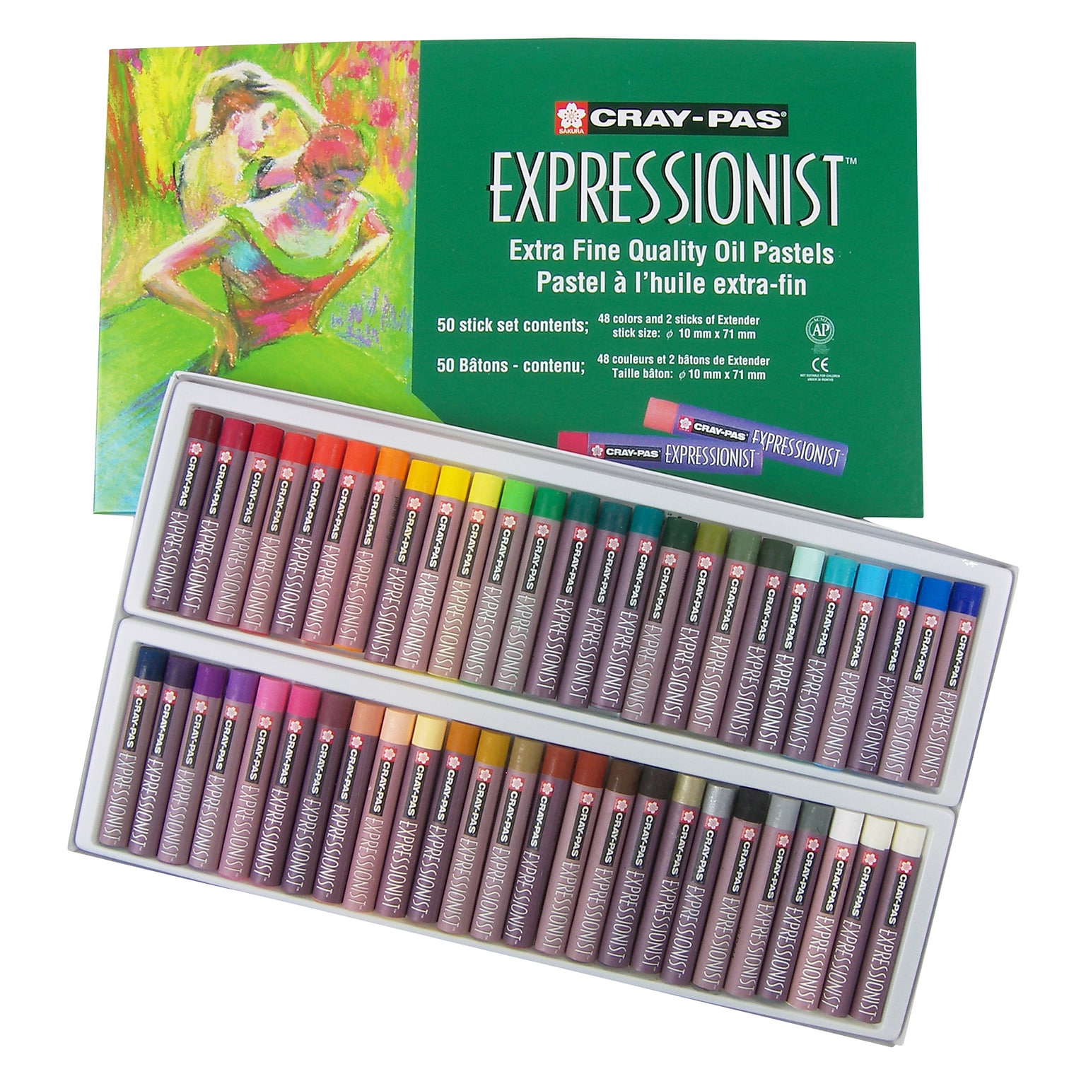 Sakura Cray-Pas Expressionist Oil Pastel Chalk, Assorted Colors, 50/Pack (SAKXLP50)