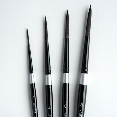 Silver Brush Black Velvet Liner Brushes, 4/Pack (SLVBV3053)