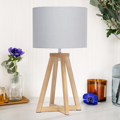 Creekwood Home 19" LED Table Lamp, Natural/Gray (CWT-1001-NY)