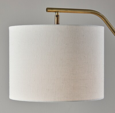 Simplee Adesso Milo 60" Antique Brass Floor Lamp with Off-White Drum Shade (SL9503-21)