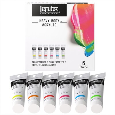 Liquitex Professional Heavy Body Acrylic Paint Tube, Assorted Colors, 59 mL, 6/Pack (LIQ3699410)