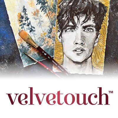 Princeton Velvetouch Short Handle Mixed Media Synthetic Round Brush, 2/Pack (PBXP3950R8-2)