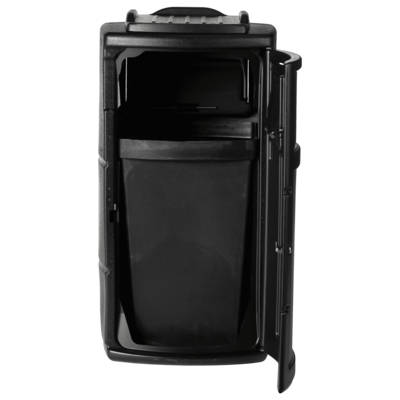 Commercial Zone PolyTec Polyethylene Indoor/Outdoor Swing Lid Trash Can, 25 Gallon, Black (775901SE)