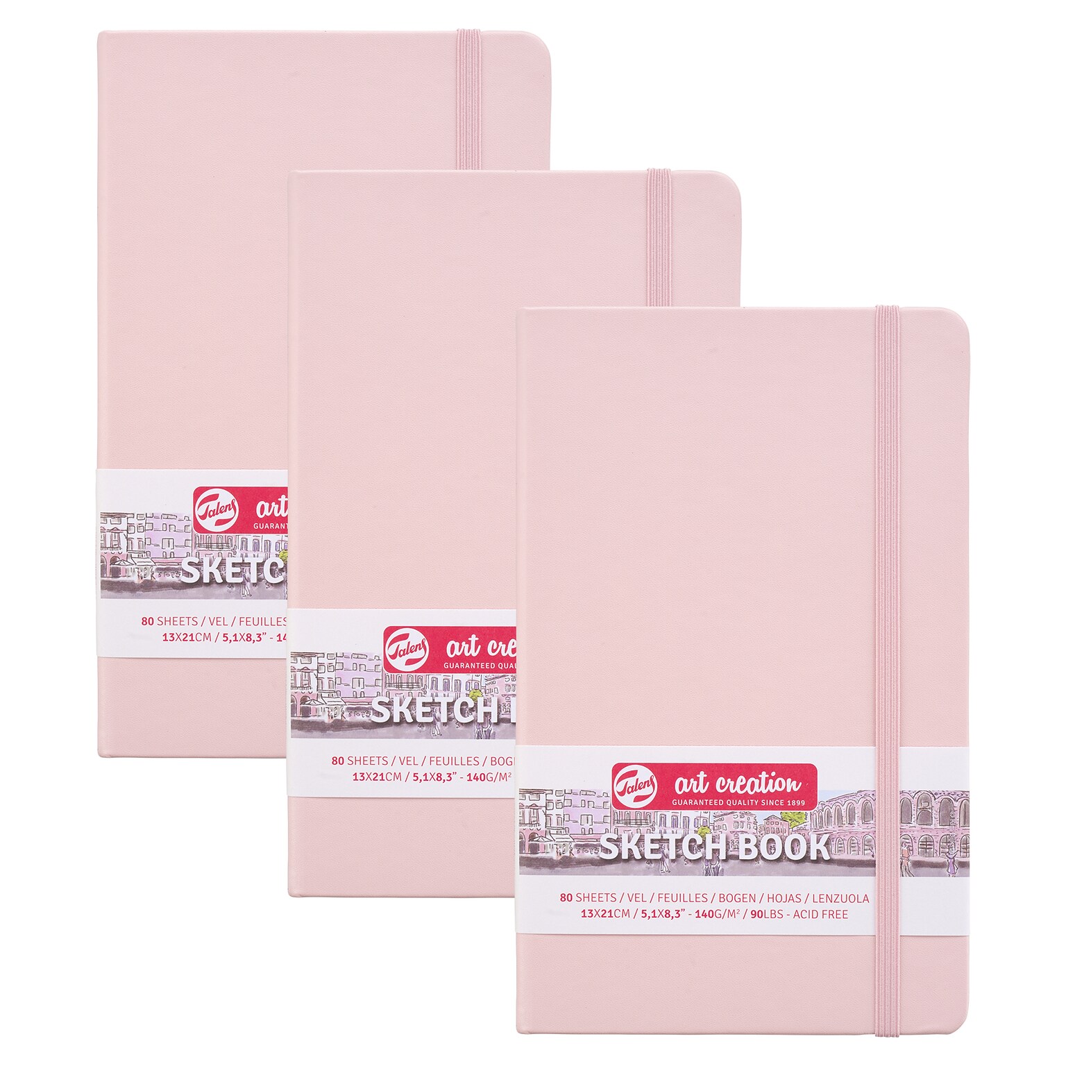 Talens Art Creation 5.1 x 8.3 Sketch Book, 80 Sheets/Book, 3/Bundle (TLN9314012M-3)