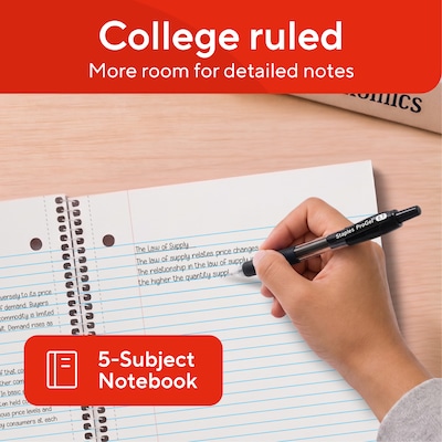 STAPLES Accel Durable Poly Cover Notebook, 8.5” x 11”, College Ruled
