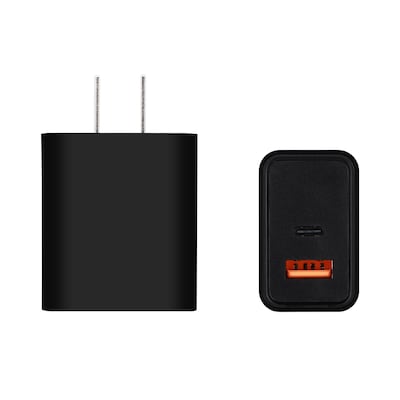 LAX Tech Mod PD 20W 2-Port USB-C Wall Charger, Black (TMWUCBK)
