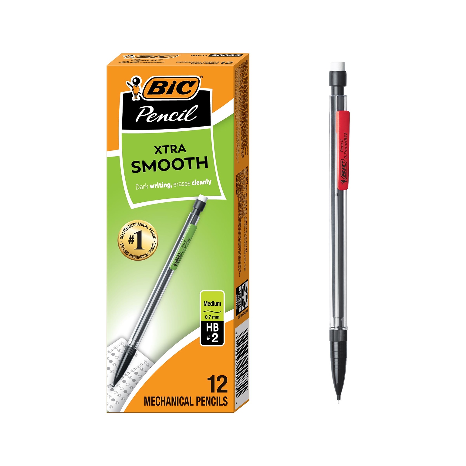 BIC Xtra Smooth Mechanical Pencils, 0.7mm, #2 Medium Lead, Dozen (90085/MP11)
