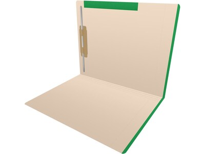 Medical Arts Press File Folder, Straight-Cut, Letter Size, Manila Stock, Manila/Dark Green, Reinforced Right Side, 50/Box