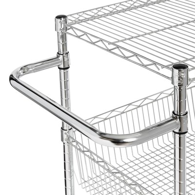 Honey-Can-Do 3 Shelf Storage Cart, 24"W, Chrome (CRT-01451)