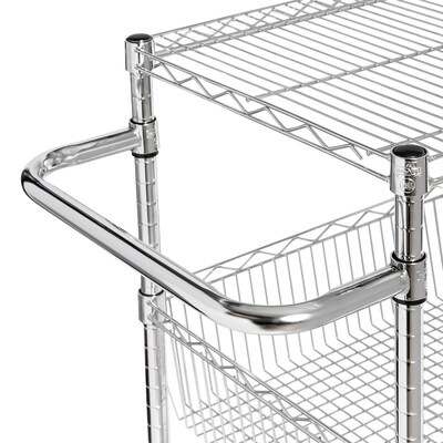 Honey-Can-Do 3 Shelf Storage Cart, 18"W, Chrome (CRT-01451)