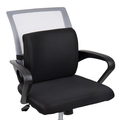 Mind Reader Memory Foam Ergonomic Lower Back Cushion Office Chair Support, Black (BACKFOAM-BLK)