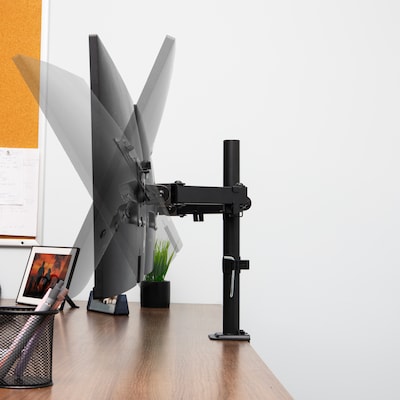 Mind Reader Adjustable Dual Desk Mount for 13"- 32" Monitors, Black (DBARMSWIV-BLK)