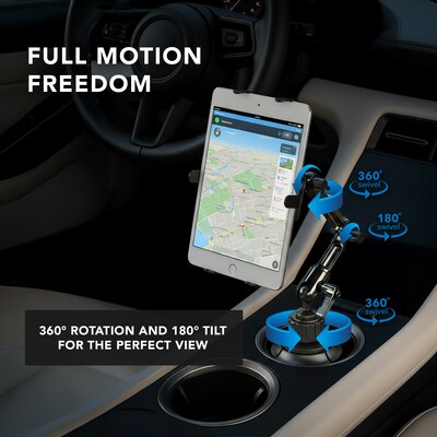 Mount-It! Tablet Car Cup Holder Mount for iPad 2/3/iPad Air/iPad Air 2 and 7" to 11" Tablets, Black (MI-7320)