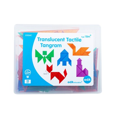 Edx Education Translucent Tactile Tangrams, 35 Pieces/Set (CTU23504)
