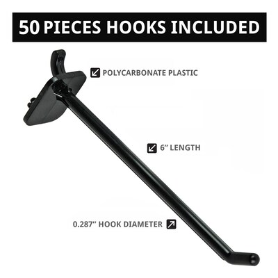 Azar Studio Base 60" x 17" Pegboard Floor Stand, Black (700770-BLK-6B50)