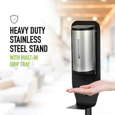 Alpine Industries Universal Floor Stand Hand Soap and Sanitizer Dispenser, Black (430-STAND-BLK)