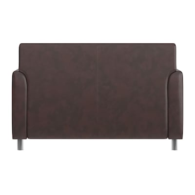 Flash Furniture Hercules Diplomat LeatherSoft Loveseat, Brown/Chrome Legs (BT8272BNCHR)