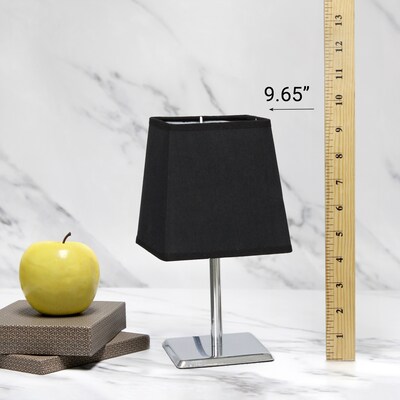 Creekwood Home Square Chrome 9.65" LED Table Lamp, Black (CWT-1013-BK)