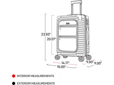 DUKAP Tour 20" Hardside Carry-On Suitcase, 4-Wheeled Spinner, TSA Checkpoint Friendly, Champagne (DKTOU00S-CHA)