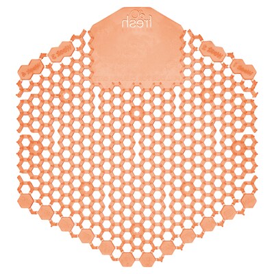 Fresh Products Wave 3D Anti-Splash Urinal Screen, Mango Scent, Orange, 10/Box (FRS3WDS60MAN)