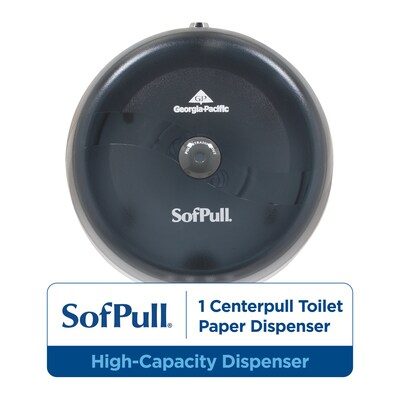 SofPull Georgia-Pacific High-Capacity Center Pull Bathroom Dispenser, Translucent Smoke (56501)