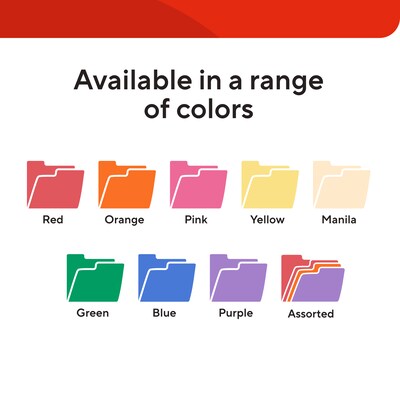 Staples 30% Recycled Reinforced File Folders, Letter Size, 1/3-Cut Tabs, Manila, Durable Eco-Friendly Paper Stock, 100/Box