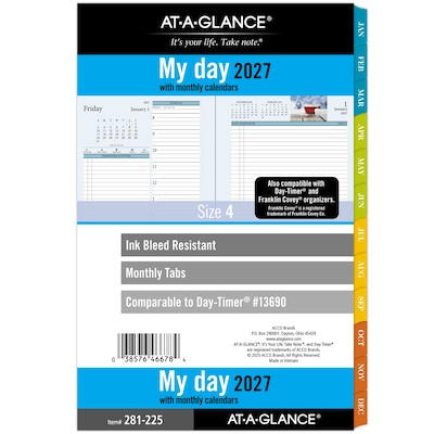 2027 AT-A-GLANCE Zenscapes 5.5" x 8.5" Daily & Monthly Planner Refill Pages (281-225-27)