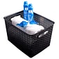 Plastic Weave Bin; Black, Large