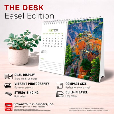 2027 BrownTrout National Parks 7.5" x 6" Monthly Wall Calendar, Assorted Colors (9798330716401)