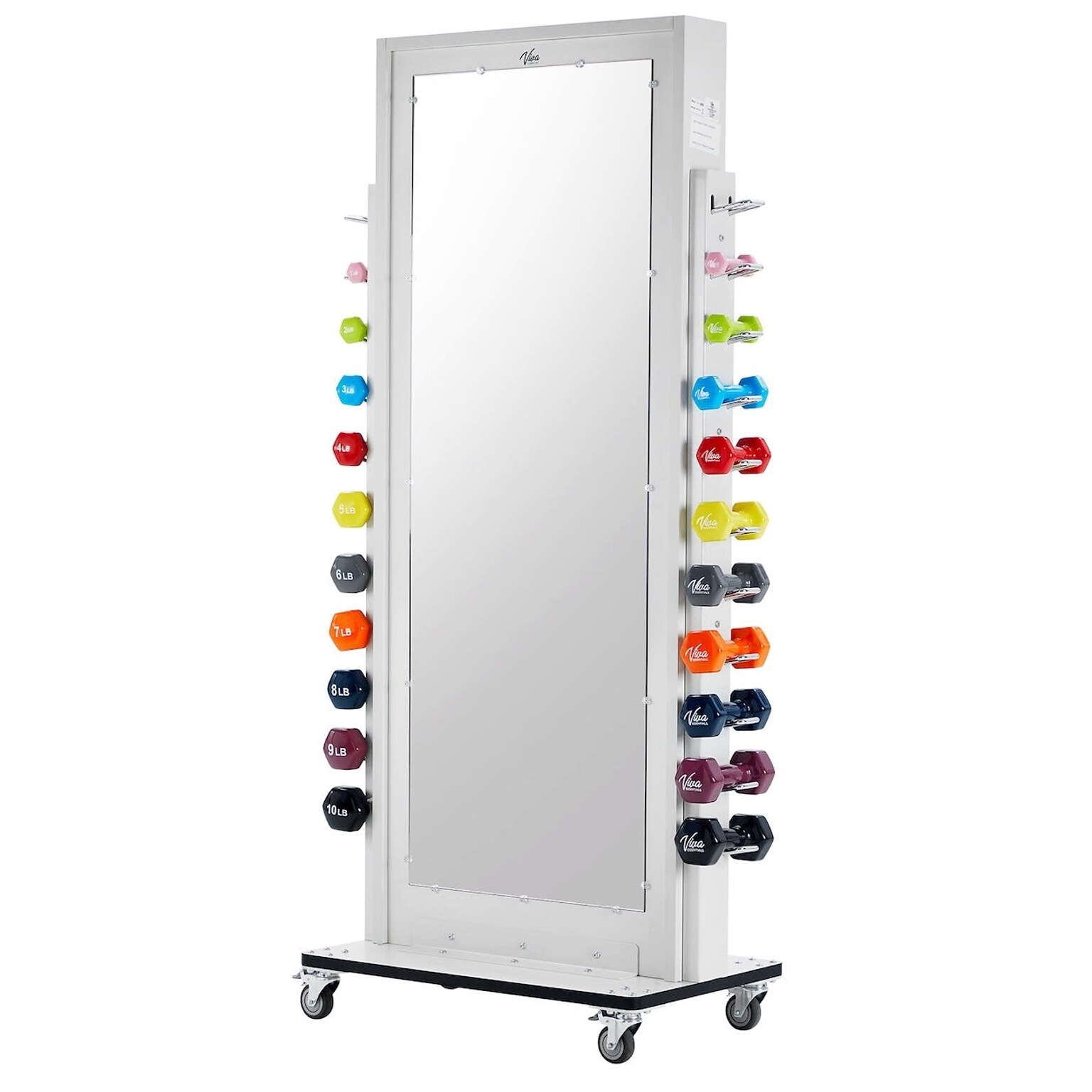 Viva Comfort Mobile Cuff Weight and Dumbbell Mirror Rack with Dumbbells, Gray (ME908-01-920-1102PK-MK)