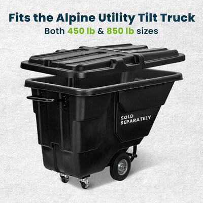 Alpine Industries Hinged Tilt Truck Lid, 1/2 Cubic Yard, Black, (500-12HL-BLK)